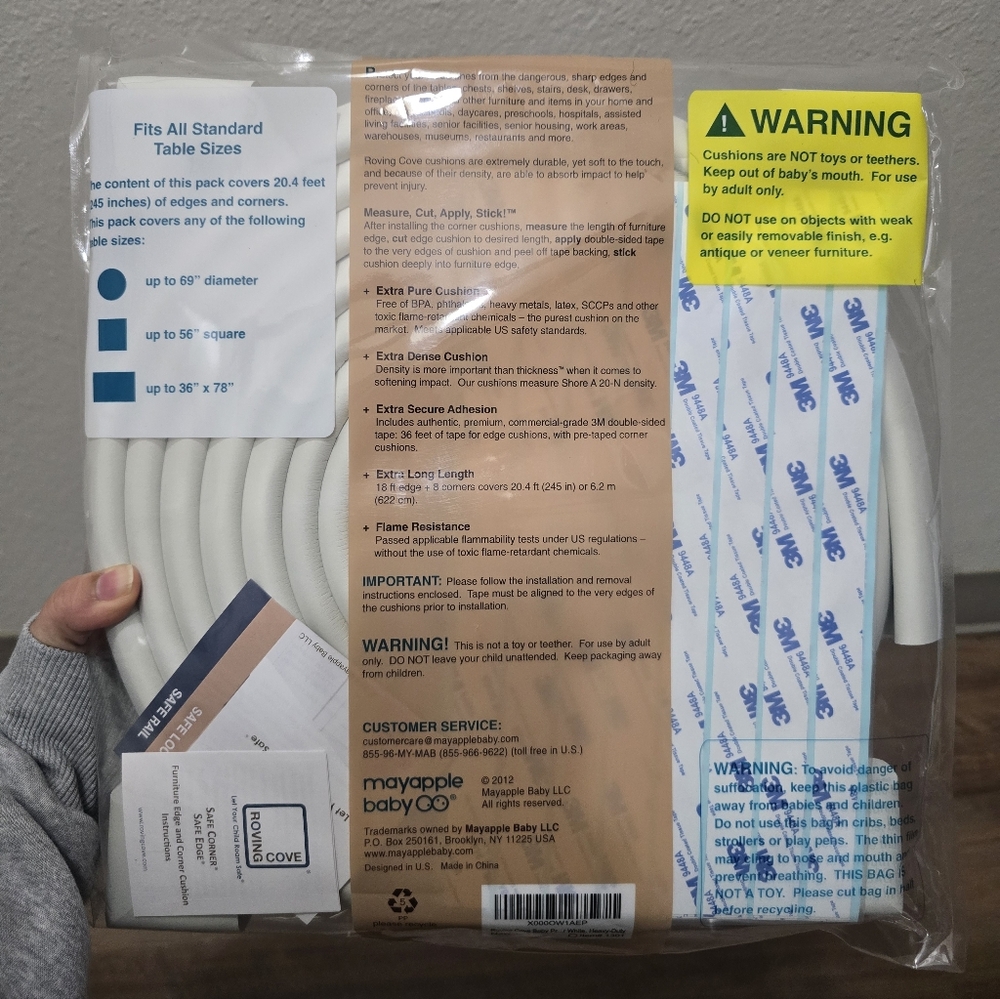 Roving Cove Safe Edge Furniture & Corner Cushions - Jumbo Pack 18ft + 8 Corners - Picture 2 of 6